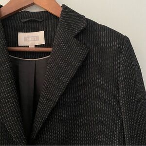NWOT Next Classic Black Striped Suit Blazer – Womens size Medium / UK 14